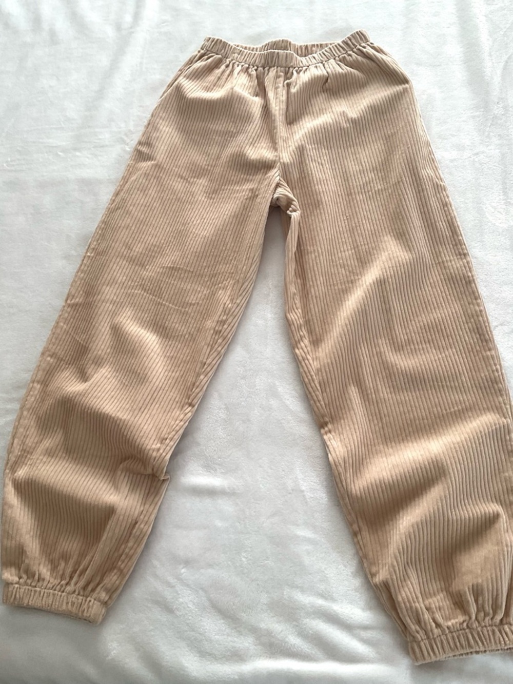 Sadie & Sage Beige Corduroy Jogger Pants Women’s Medium Cozy Casual Lounge - Picture 2 of 12